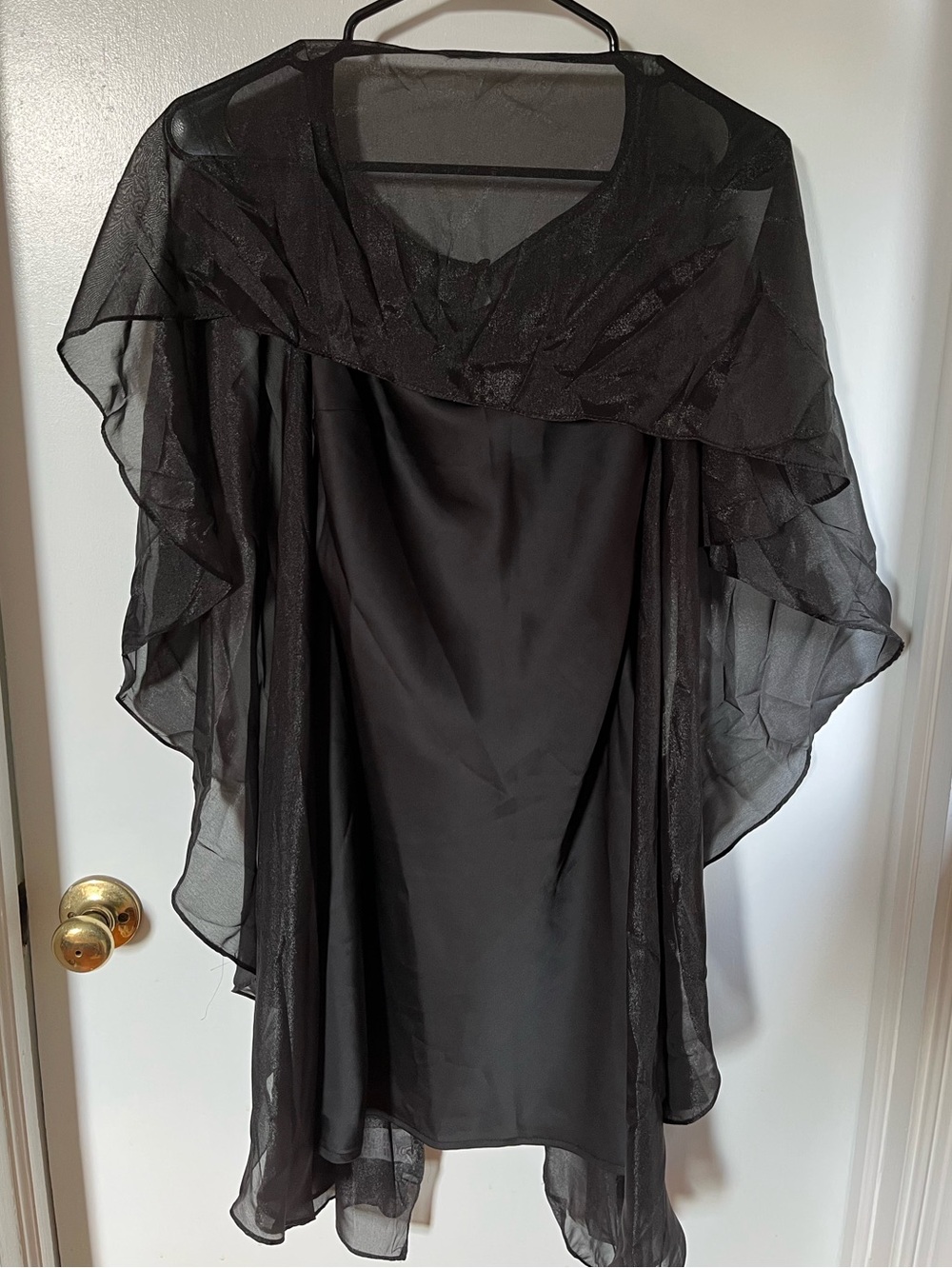 Satin Cape Sleeve Mini Dress - Picture 5 of 6